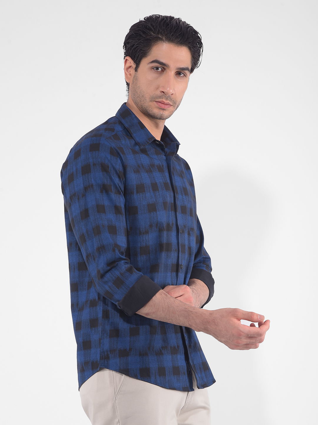 Numero Uno Men Checkered Blue Shirt